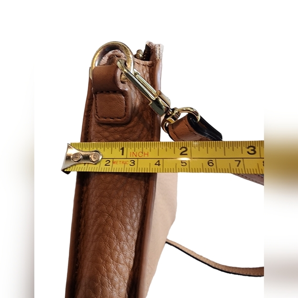 Tory Burch Crossbody Bag Tan Pebbled Leather - Picture 10 of 13